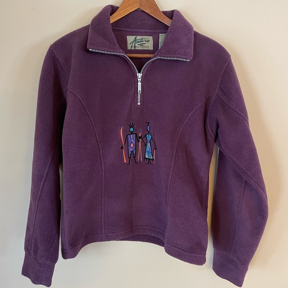 Antero Natural Designs Vintage Quarter Zip Sweatshirt Size XS - Picture 1 of 8